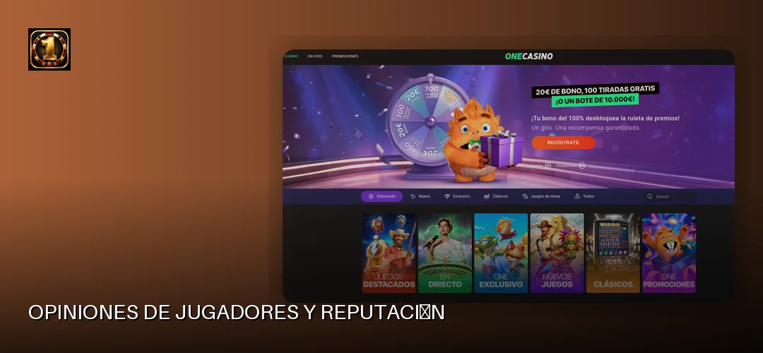 One Casino promotional banner
